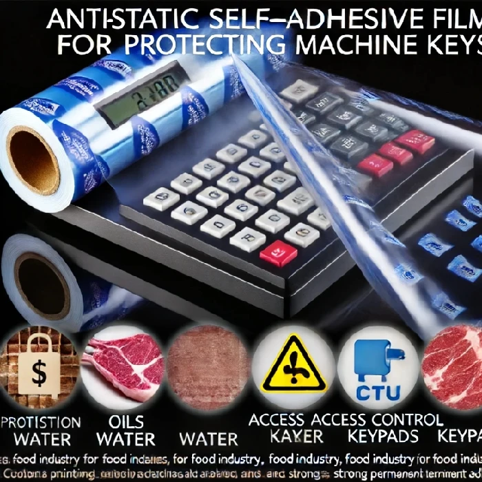 Antistatična samolepilna folija za zaščito tipk na strojih, protection film,zaščita,hrana,prehrambena industrija,mesarstvo,tehtnice,zaščita,antistatična folija, samolepilna folija, zaščita tipkovnic, PVC TPU folija, odporna na olja, odporna na vodo, odporna na praske,Ljubljana,ugodna zaščita tipkovnic,prihranek